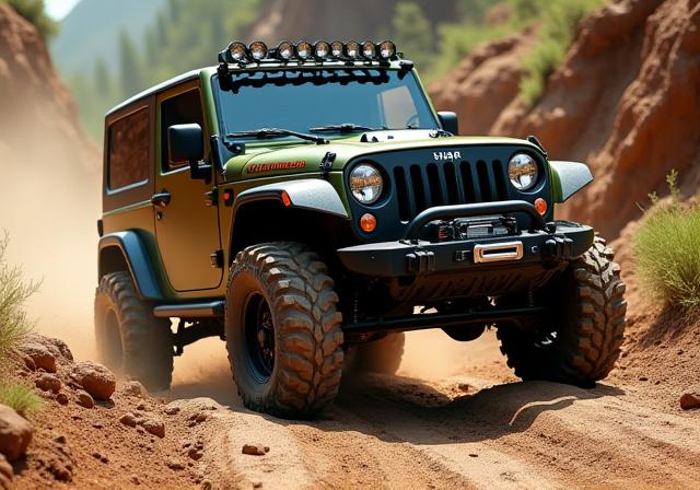 एक भारी रूप से संशोधित महिंद्रा थार ऑफ-रोड के लिए